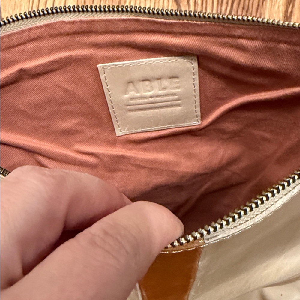 Able Cream and Tan Clutch - Picture 3 of 4
